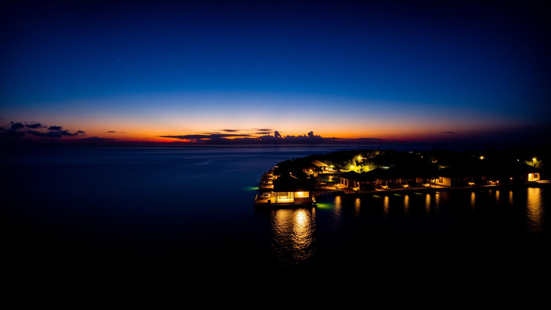 Luxury resort at twilight